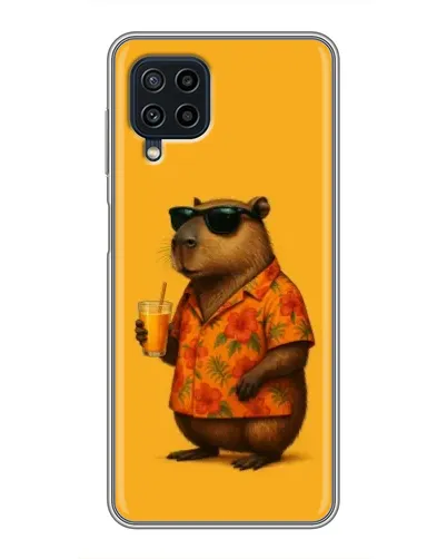 Чехол для Samsung Galaxy A22 с картинкой «Капибара на отдыхе»
