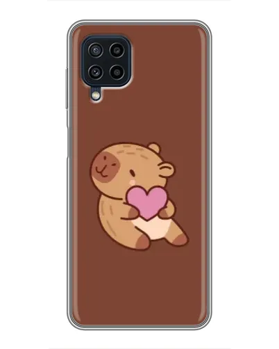 Чехол для Samsung Galaxy A22 с картинкой «Капибара с сердцем»