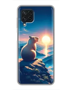 Чехол для Samsung Galaxy A22 с картинкой «Закат солнца с капибарой» Чехол для Samsung Galaxy A22 с картинкой «Закат солнца с капибарой»