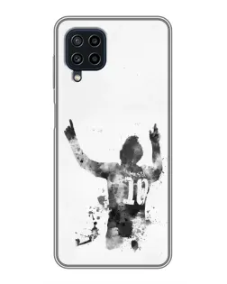 Чехол для Samsung Galaxy A22 с картинкой «Черно-белый силуэт Месси» Чехол для Samsung Galaxy A22 с картинкой «Черно-белый силуэт Месси»