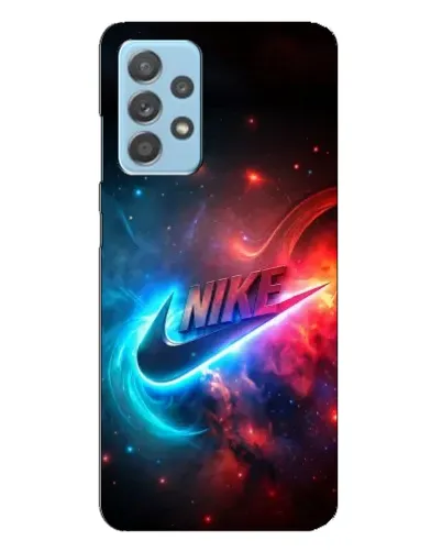 Чехол для Samsung Galaxy A23 с картинкой «Огненный логотип Nike»