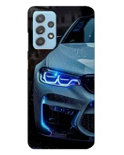 Чехол для Samsung Galaxy A23 с картинкой «Взгляд BMW с синими фарами» Чехол для Samsung Galaxy A23 с картинкой «Взгляд BMW с синими фарами»