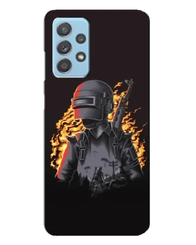 Чехол для Samsung Galaxy A23 с картинкой «PUBG — огненный силуэт»