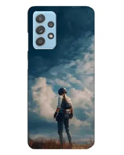 Чехол для Samsung Galaxy A23 с картинкой «Герой PUBG на скале»