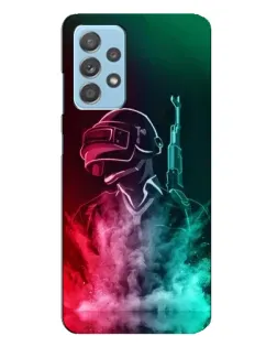 Чехол для Samsung Galaxy A23 с картинкой «PUBG — огненный воин»