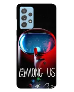 Чехол для Samsung Galaxy A23 с картинкой «Красный импостер — макро»