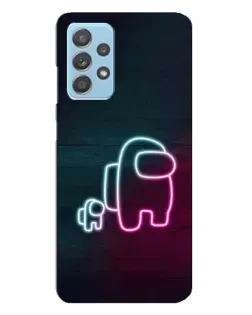 Чехол для Samsung Galaxy A23 с картинкой «Among Us неон-арт»