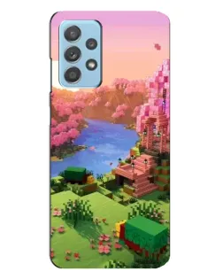 Чехол для Samsung Galaxy A23 с картинкой «Розовое дерево Minecraft»