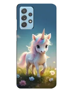Чехол для Samsung Galaxy A23 с картинкой «Единорог на поляне»