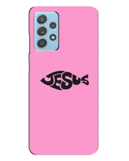 Чехол для Samsung Galaxy A23 с картинкой «Розовый символ  Jesus»