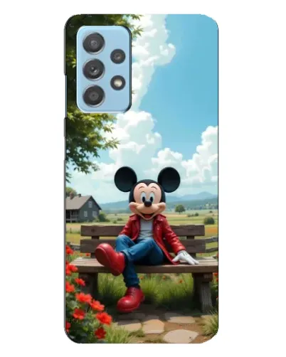 Чехол для Samsung Galaxy A23 с картинкой «Микки на скамейке»