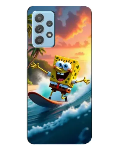 Чехол для Samsung Galaxy A23 с картинкой «Губка Боб серфингист»