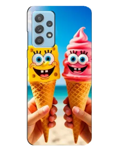 Чехол для Samsung Galaxy A23 с картинкой «Спанч Боб мороженое»