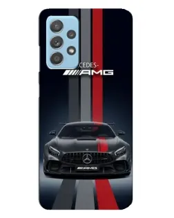 Чехол для Samsung Galaxy A23 с картинкой «Mercedes — белый карбон»