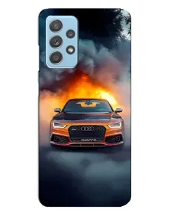 Чохол для Samsung Galaxy A23 з картинкою «Audi у вогняному диму»