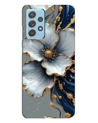 Чехол для Samsung Galaxy A23 с картинкой «Белый цветок и золотой флюид» Чехол для Samsung Galaxy A23 с картинкой «Белый цветок и золотой флюид»
