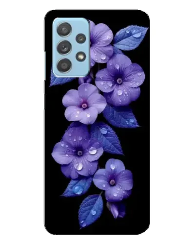 Чехол для Samsung Galaxy A23 с картинкой «Фиолетовые цветы с росою»
