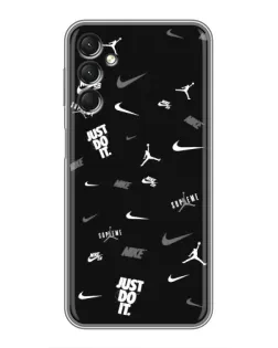 Чехол для Samsung Galaxy A24 с картинкой «Nike Black Pattern» Чехол для Samsung Galaxy A24 с картинкой «Nike Black Pattern»