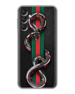 Чехол для Samsung Galaxy A24 с картинкой «Gucci — змея на полосе» Чехол для Samsung Galaxy A24 с картинкой «Gucci — змея на полосе»