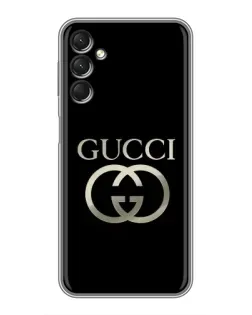 Чехол для Samsung Galaxy A24 с картинкой «Gucci — золото на черном» Чехол для Samsung Galaxy A24 с картинкой «Gucci — золото на черном»