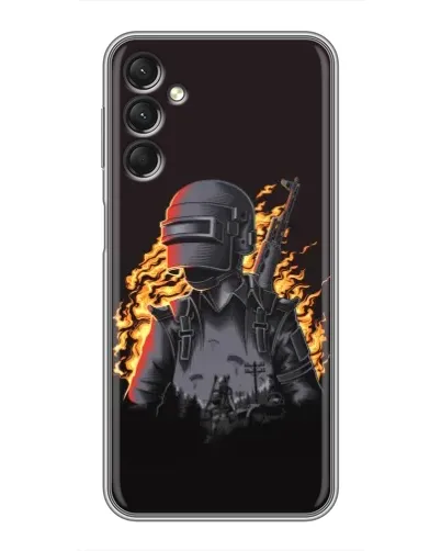 Чехол для Samsung Galaxy A24 с картинкой «PUBG — огненный силуэт» Чехол для Samsung Galaxy A24 с картинкой «PUBG — огненный силуэт»