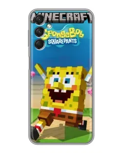 Чехол для Samsung Galaxy A24 с картинкой «Губка Боб Minecraft»
