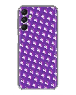 Чехол для Samsung Galaxy A24 с картинкой «Единороги на фиолетовом»
