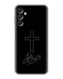 Чехол для Samsung Galaxy A24 с картинкой «Графический крест Jesus» Чехол для Samsung Galaxy A24 с картинкой «Графический крест Jesus»