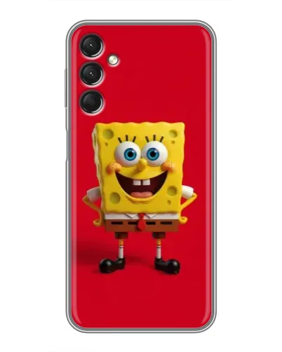 Чехол для Samsung Galaxy A24 с картинкой «Спанч Боб на красном»