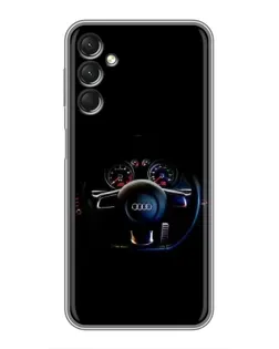 Чехол для Samsung Galaxy A24 с картинкой «Салон Audi — руль»