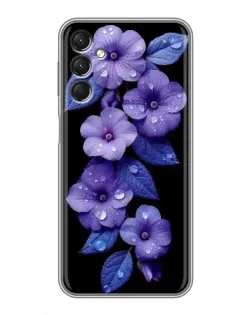 Чехол для Samsung Galaxy A24 с картинкой «Фиолетовые цветы с росою»