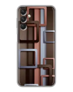 Чехол для Samsung Galaxy A24 с картинкой «Коричневые объемные квадраты»