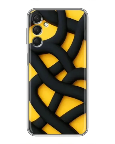 Чехол для Samsung Galaxy A24 с картинкой «Черное желтое переплетение» Чехол для Samsung Galaxy A24 с картинкой «Черное желтое переплетение»