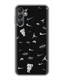 Чехол для Samsung Galaxy A25 (A256) с картинкой «Nike Black Pattern» Чехол для Samsung Galaxy A25 (A256) с картинкой «Nike Black Pattern»