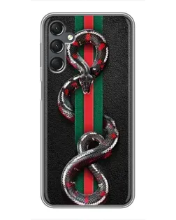 Чехол для Samsung Galaxy A25 (A256) с картинкой «Gucci — змея на полосе» Чехол для Samsung Galaxy A25 (A256) с картинкой «Gucci — змея на полосе»