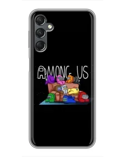 Чехол для Samsung Galaxy A25 (A256) с картинкой «Логотип Among Us»