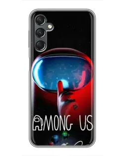Чехол для Samsung Galaxy A25 (A256) с картинкой «Красный импостер — макро»