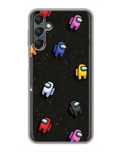 Чехол для Samsung Galaxy A25 (A256) с картинкой «Космический паттерн Among Us»
