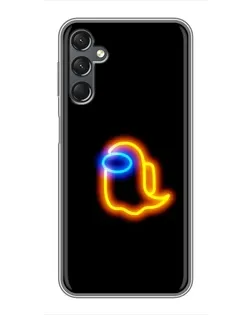 Чехол для Samsung Galaxy A25 (A256) с картинкой «Among Us неоновое сияние»