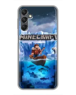 Чехол для Samsung Galaxy A25 (A256) с картинкой «Minecraft ледяной мир»
