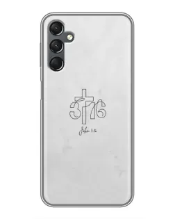 Чехол для Samsung Galaxy A25 (A256) с картинкой «Иоанна 3:16 Крест»