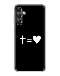 Чехол для Samsung Galaxy A25 (A256) с картинкой «Крест и Сердце»