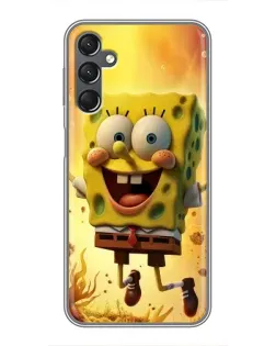 Чехол для Samsung Galaxy A25 (A256) с картинкой «Губка Боб прыгает»