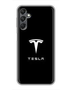 Чехол для Samsung Galaxy A25 (A256) с картинкой «Tesla White Logo» Чехол для Samsung Galaxy A25 (A256) с картинкой «Tesla White Logo»