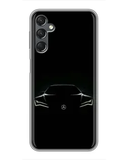 Чехол для Samsung Galaxy A25 (A256) с картинкой «Mercedes — силуэт авто» Чехол для Samsung Galaxy A25 (A256) с картинкой «Mercedes — силуэт авто»