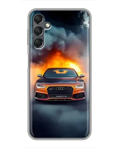 Чехол для Samsung Galaxy A25 (A256) с картинкой «Audi в огненном дыму»