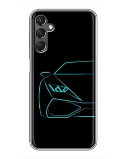 Чехол для Samsung Galaxy A25 (A256) с картинкой «Голубой силуэт Lamborghini» Чехол для Samsung Galaxy A25 (A256) с картинкой «Голубой силуэт Lamborghini»