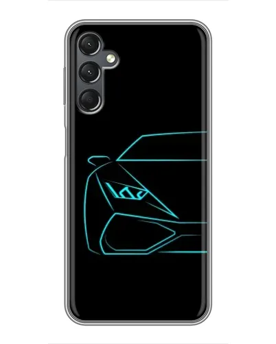 Чехол для Samsung Galaxy A25 (A256) с картинкой «Голубой силуэт Lamborghini»