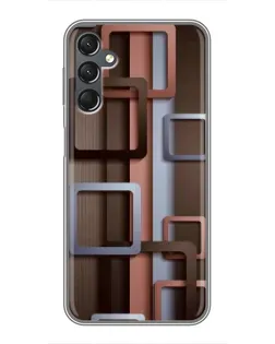 Чехол для Samsung Galaxy A25 (A256) с картинкой «Коричневые объемные квадраты»