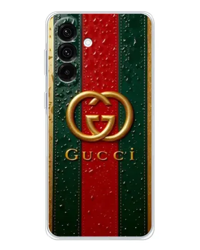 Чехол для Samsung Galaxy A26 5G с картинкой «Gucci — фирменная полоса и золото» Чехол для Samsung Galaxy A26 5G с картинкой «Gucci — фирменная полоса и золото»